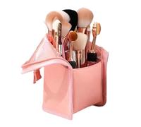 Veasbuu Makeup Brush Holder | Waterproof Standing Divided Storage - Makeup Brush Pouch Toiletry Bag | for Women Girls Eyebrow Pencil Lipstick Jewelry Home Gym Outdoor Road Trip, Pink, Refer to