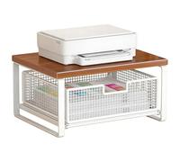 Veasbuu Printer Shelf - Double-Tier Adjustable Organizer - Small Printer Stand for Desktop | for Kitchen Counter Workstation Craft Room Coffee Maker Toaster