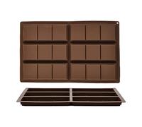Veasbuu Silicone Chocolate Mold - 6 Cavity Deep Bar, Mould Easy Release, Moulds Silicone Energy Bar Maker for Home, Kitchen Birthday Holiday Halloween Wedding, Durable Flexible Nonstick Baking Tool