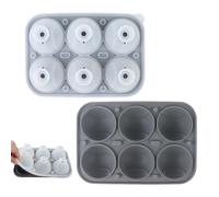 Veasbuu Silicone Ice Cube Trays for Freezer, Reusable, Easy Demould, Baseball 6 Compartments, Spherical Ice Cube Tray, for Coffee, Cold Drinks, Soft Drinks, Whiskey