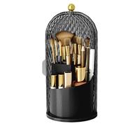 Veasbuu Sliding Opening Brushes Container | Cosmetic Display Cases 360°Rotating,Makeup Brush Holder Large Capacity Makeup Brush Organizer