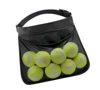 Veasbuu Tennis Ball Holder, Pickleball Ball Belt Pouch, Compact Design Lightweight Convenient Storage, Adjustable Golf Waist Bag for Competition, Training, Gym, Black Color