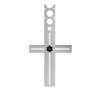 Veasbuu Tile Measuring Tool | Stainless Steel Universal Adjustable Measuring Gauge - Tile Hole Locator Ruler | for Glass Floor Ceramic Marble Wood