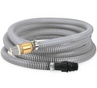 VEATON 7m Suction Hose Kit with Brass Fitting Check Valve and G1 Male Thread, Water Intake Hose Set, Aspiration Hose for Well Shallow Sprinkler Garden Booster Pump, Grayish-White