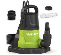 VEATON Automatic Submersible Water Pump, 750W 13000L/H Portable Water Removal Pump with Base, Check Valve Adapter for Swimming Pool, Hot Tub, Boat Covers, Water Beds, Rooftop, Shallow Pit Water