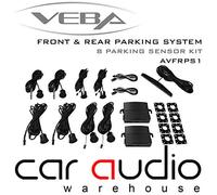 Veba AVFRPS1 - FRONT and REAR Car Van 4x4 Matt Black 8 Eye Reversing Parking Aid Sensors LED Display