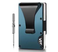 Vebel Credit Card Holder Metal Wallet Minimalist Wallet Wallets, Card Cases & Money Organisers RFID Wallet for Men Slim Wallet Wallets for Men UK RFID Card Holder Wallet Mens Wallets, Gun Metallic