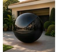 VEBESYET Black Inflatable Mirror Ball 50 cm with Inflatable Pump Large Shiny Balls Christmas Decorations
