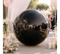 VEBESYET Black Inflatable Mirror Ball 80 cm Large Shiny Balls Christmas Decorations