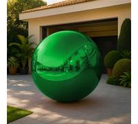 VEBESYET Green Inflatable Mirror Ball 0.5m Reusable Big Shinny Balls Large Christmas Decoration Balloon PVC Disco Bubble Balloon with Electric Pump For Party, Wedding, Decor (1 Piece, 19.7in)
