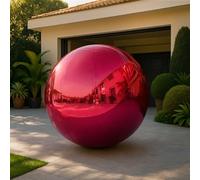 VEBESYET Red Inflatable Mirror Ball 0.5m Reusable Big Shinny Balls Large Christmas Decoration Balloon PVC Disco Bubble Balloon with Electric Pump For Party, Wedding, Decor (1 Piece, 19.7in)