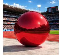 VEBESYET Red Inflatable Mirror Ball 50 cm with Inflatable Pump Large Shiny Balls Christmas Decorations