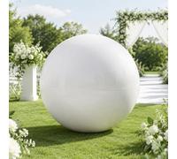 VEBESYET White Pearl Inflatable Mirror Ball 100 cm Large Shiny Balls Christmas Decorations