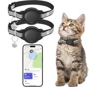 Vebiso GPS Tracker for Cats (2 Pack), Mini GPS Cat Tracker, Smart Pet Activity Tracker, No Monthly Fee, Compatible with Apple Find My(iOS Only), Anti-Lost, Finder Tag for Vehicles, Pets, Kids, Items