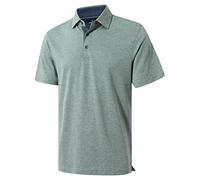 VEBOON Men's Adult Polo Shirts Short Sleeve Cotton Blend Heather Moisture Wicking Casual Collared Shirts, Frost Green Heather, 3XL
