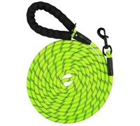 Vebulon Dog Lead with Padded Handle, Reflective Rope, 4.5m, Green, Large Dog Leash