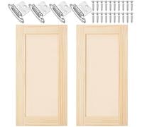Vechor 2 Pcs 12" W x 24" H Unfinished Kitchen Cabinet Doors with Hinges, Shaker Style Cabinet Door Front Replacement for Kitchen, Bathroom, Vanity, Closet
