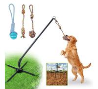Vechor Tether Tug Outdoor Dog Toy, Interactive Exercise Game for Yard & Park with 3 Rope Toys for Tug of War, Pull Chase and Solo Play for Large Medium Small Dogs