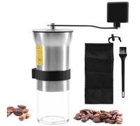 Veciado 304 Stainless Steel Manual Coffee Grinder, Cone Mill Suitable for Coffee Beans and Spices, 6 Levels of Adjustable Espresso Grinder, 25G Capacity with Storage Bag and Cleaning Brush