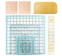 Veciado 6pcs Sewing Ruler with 50pcs Non-slip mats, Acrylic Patchwork Ruler, Quilting Rulers, Sewing Weights for Pattern Cutting, Quilting Accessories