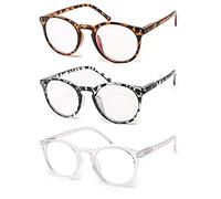 Vecien Blue Light Blocking Reading Glasses 3-Pack Matte Finish Readers, Crystal Lens Give You Ultra Clear Vision,Spring Hinges Pattern Design for Men & Women（4.0）