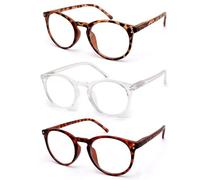 Vecien Reading Glasses 3 Pack Blue Light Blocking Readers, Crystal Lens Give You Ultra Clear Vision,Spring Hinges Pattern Design for Men & Women (4.0)