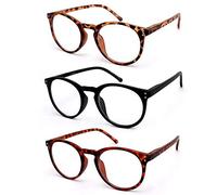 Vecien Reading Glasses 3-Pack Matte Finish Readers for Fresh Feel, Crystal Lens Give You Ultra Clear Vision,Spring Hinges Pattern Design for Men & Women ! (4.0)