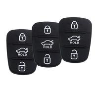 VecKoptuo 3 Button Key Fob Rubber Pad, 3 Pack Replacement Car Key Rubber Pad Keypad for Kia, Silicone Remote Car Key Case Buttons Cover Compatible with Hyundai i10 i20 i30 ix20 ix35.