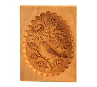 Vecksoy Wooden Rose Pattern Cookie Cutter, Biscuit Mould for Baking, 1 Piece