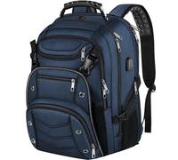 VECKUSON 18.4 Laptop Backpack for unisex, 60L Extra Large Gaming Laptops Back Bag with USB Charger Port,TSA Friendly Flight Approved and RFID Anti-Theft Pocket Heavy-duty Pack,21.3*15.7*11.8inch Blue