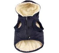 Vecomfy Fleece Lining Extra Warm Dog Hoodie in Winter,Small Dog Jacket Puppy Coats with Hooded,Blue XS