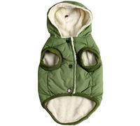 Vecomfy Fleece Lining Extra Warm Dog Hoodie in Winter,Small Dog Jacket Puppy Coats with Hooded Green XS