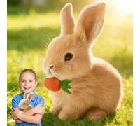 vecora 2026 My Realistic Bunny Toy, Easter Bunny, Electronic Pet Plush Bunny Toy with Hopping Jumping, Twitching, Shaking Ears, Easter Toy Gift, Interactive Birthday Gift (brown)