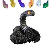 vecora 3D Printed Snake, 3d Printed Fidget Toy, Flexible Articulated Snake Animal Fidget Toys,3D Printed Animals,Home and Office Decoration for Autism/ADHD (black)