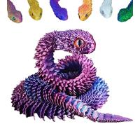 vecora 3D Printed Snake, 3d Printed Fidget Toy, Flexible Articulated Snake Animal Fidget Toys,3D Printed Animals,Home and Office Decoration for Autism/ADHD (Laser Purple)