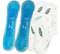 Vecozey 2 Perineal Ice Packs for Postpartum Care, Reusable Hot & Cold Gel Ice Wraps with Washable Cotton Sleeves, Cooling Ice Pads Effective Relief for Post partum Pain, Hemorrhoids, Delivery