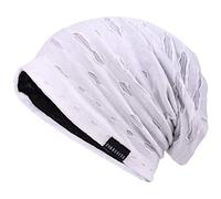 VECRY Mens Jersey Slouch Beanie Summer Skullcap (S-White, Thin Cool)