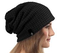 VECRY Womens Slouchy Beanie Knit Beret Ribbed Baggy Skull Cap Winter Summer Hat (Comb Black)