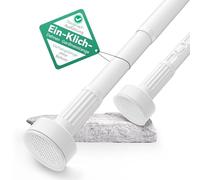 VECTO No Drill Shower Curtain Poles 70-120cm Curtain Rod Adjustable Telescopic Tension Rod 32MM Quick Fit White Shower Curtain Rail for Bath,Closet,Wardrobe,Door,Kitchen,Windows,Tool-Free Installation