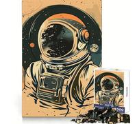 Vector Astronaut Art Jigsaw Puzzles 1000 Piece for Teenagers Mental Workout Soothing Hobby (50x75cm)