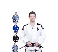 Vector Brazilian Jiu Jitsu BJJ Gi Kimono with FREE White Belt Lightweight Preshrunk Pearl Weave 100% Cotton Fabric Attila Series (White, A2)