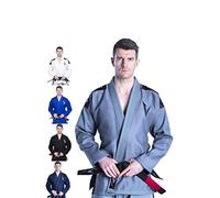 Vector Brazilian Jiu Jitsu BJJ Gi Kimono with FREE White Belt Lightweight Preshrunk Pearl Weave 100% Cotton Fabric Attila Series (Grey, A2)