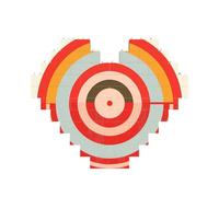 vector design target Printed Jigsaw Puzzle 10.8x12.8 CM, Heart-Shaped Puzzle Challenging Game for Adults Gifts, Family Fun Decorative Wall Decor