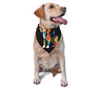 Vector Drawing Of Beagle On Black Printed Graphic Pet Triangle Scarf For Dogs & Cats, Adjustable Cute Pet Bandana For & Photo Shoots