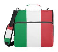 Vector Flag Italy Accurate Dimensions Official 3 Rings 3.8cm Zippered Binder Bag with Shoulder Strap and Handle Laege Capacity School Supplies Organizer for School