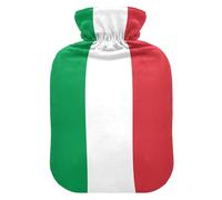 Vector Flag Italy Accurate Dimensions Official Water Bottle for Hot Water with Soft Cover, 1L Warmer Bag for Hot and Cold Therapies