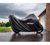 VECTOR H2O Indoor/Outdoor Protective Cover for Motorcycle/Scooter with Top Case and Windscreen - Black - L, white