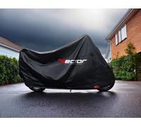 VECTOR H2O Indoor/Outdoor Protective Cover for Motorcycle/Scooter with Windscreen - Black - L, white