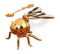 Vector Honey Pot Container - Coloured Crystal Honey Holder | Home Staging Honey Jar | Decorative Honey Pot for Syrup, Condiment