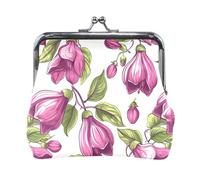 Vector Illustration Flower Purple Fashion PU Leather Change Purse Waterproof Makeup pouching Period Bag for Women Boys Girls monedero para